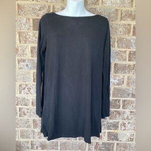 Eileen Fisher Tencel Jersey Oversized Tunic Top Size Small side slits